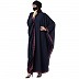 Kaftan Abaya with striped border- Navy Blue Kaftan Abaya with striped border- Navy Blue